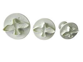 Набори кондитерських плунжерів для мастики та печива пластиковий Голуби 3 штуки