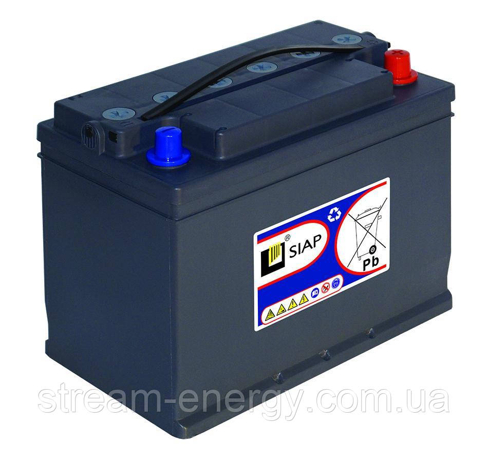 Гелевий акумулятор для ДБЖ 75аг Siap 6 GEL 65 — для квартири, дому, котла, насоса, безперебійника, світла, фото 1