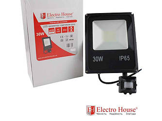 Прожектор LED з датчиком руху 30W IP65 ТМ ELECTROHOUSE