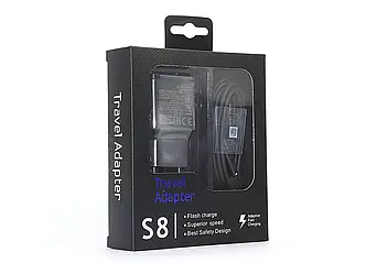Зарядний пристрій 220В з USB-кабелем - Type-C Fast Charger 15Вт Samsung S8 250шт 9839