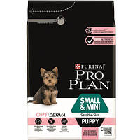 Сухий корм для собак PURINA Pro Plan Optiderma Small & Mini Puppy Sensitive Skin Salmon & Rice - 3кг