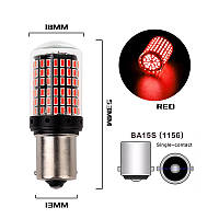 Автомобільна LED лампа 144smd P21W Ba15s Червона 15W 12-24V CAN