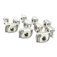 Гайка Т-образна 10шт, M3 для 6мм паза алюмінієвого профілю 20 серії, нікельована сталь