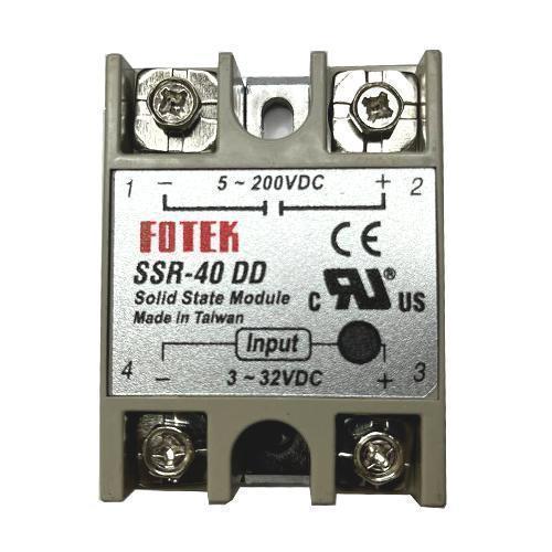 Однофазне твердотільне реле SSR-40DD 40А DC-DC, номінальний струм 40А, тип DC-DC