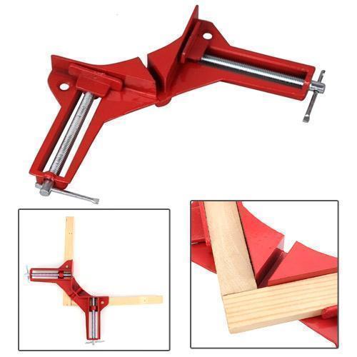 Кутова столярна струбцина, 90 градусів, затискач до 75 мм, алюмінієвий сплав, сталеві гвинти