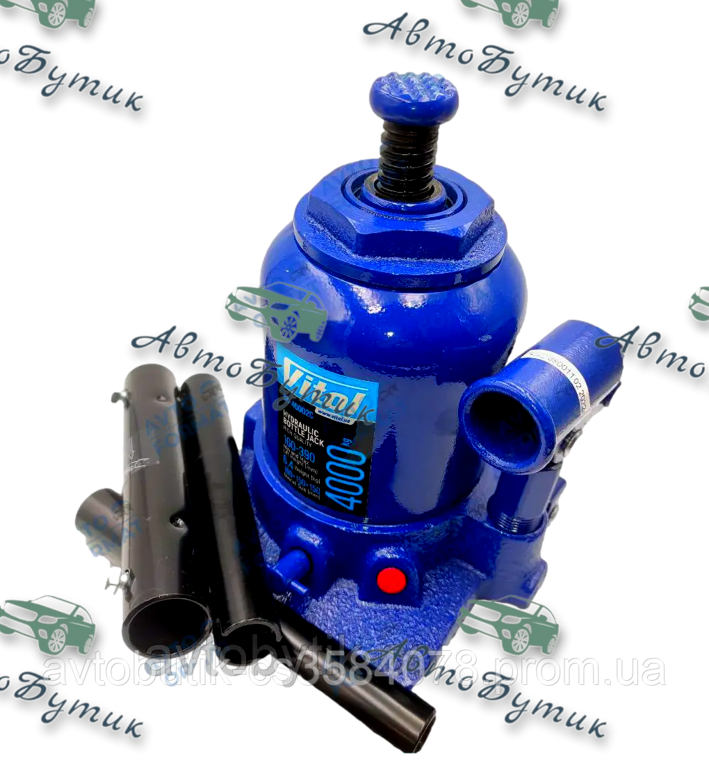 Домкрат гидравлический телескоп 4т 2х цилиндр. min 160мм - max 390мм, фото 1