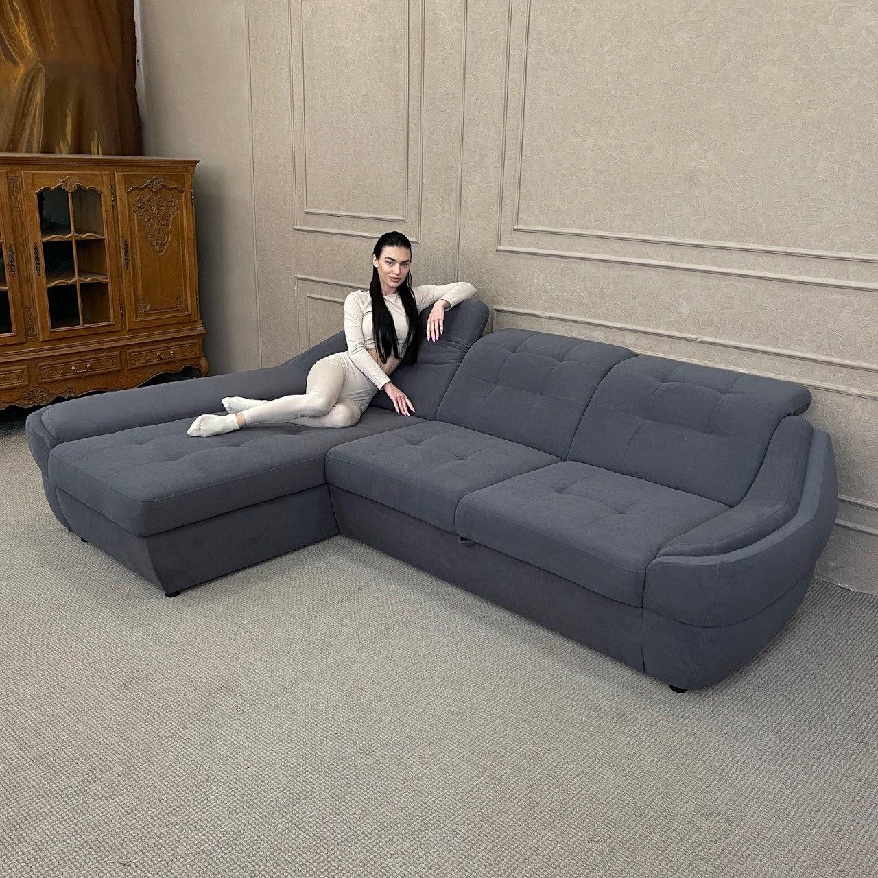 Розкладний диван в тканині для відпочинку, фото 1