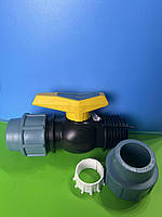 Кран кульовий затискний для поліетиленових труб 32х32 Santehplast