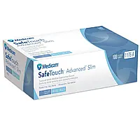 Нитриловые перчатки Medicom SafeTouch Advanced Slim Blue, размер XL, 100 шт, голубые
