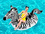 Надувний пліт для плавання Зебра BW 41406 (3 ручки, LED підсвічування, ремкомплект, 254-142 см.), фото 2
