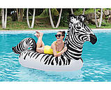 Надувний пліт для плавання Зебра BW 41406 (3 ручки, LED підсвічування, ремкомплект, 254-142 см.), фото 3