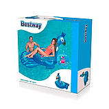 Надувний плотик для плавання Павич Bestway 41101 (з ручками, ремкомплект, 198-164 см) | Надувна платформа, фото 7