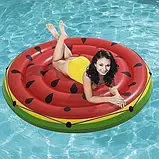 Надувний плотик для плавання Кавун BW 43140 (188 см) | Надувна платформа, фото 3