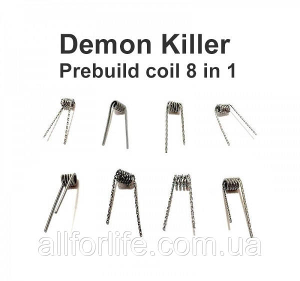 Набор койлов намоток спиралей от Demon Killer Prebuilt Coils 8 in 1 Box на 48 штук - фото 3 - id-p341375915