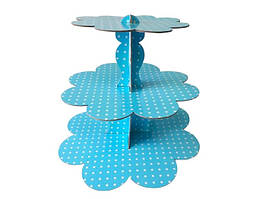 Стійка для капкейков кексів маффинов картонна Підставка для тістечок Етажерка для десертів 3 х ярусна стенд