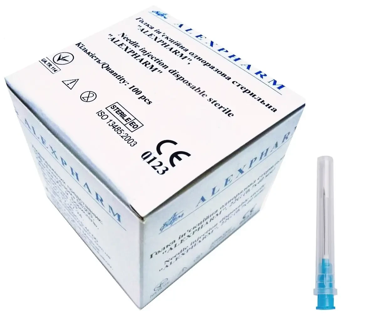 Голка ін'єкційна 23G 0,6х30 Alexpharm 100 шт. 910611, фото 1