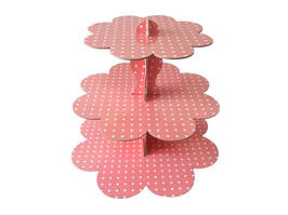 Стійка для капкейков кексів маффинов картонна Підставка для тістечок Етажерка для десертів 3 х ярусна стенд