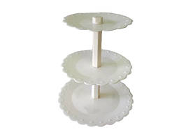 Підставка для торта 3 х ярусна Стойка пластикова для капкейков D 20/24/29 cm H 40 cm ДРУГИЙ СОРТ