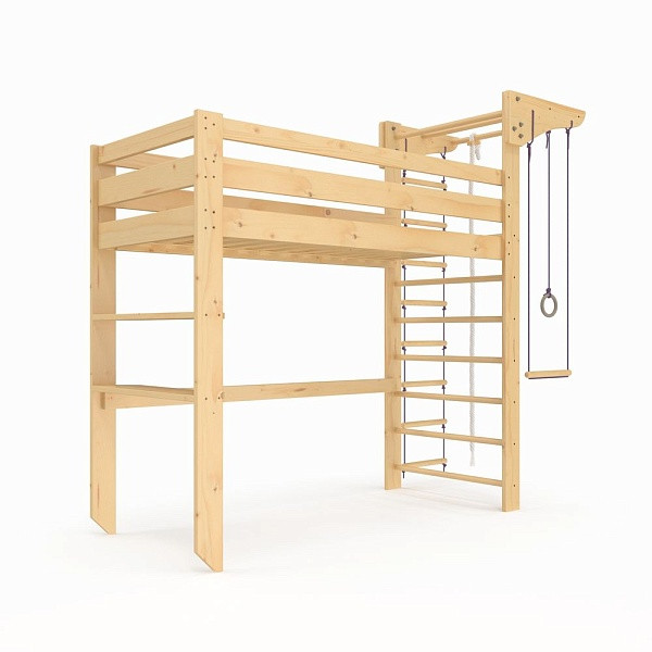 Ліжко спортивне Babyson-11 дерево сосна лак, 80х190 см (ТМ "SportBaby")