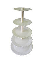 Підставка для торта 5 ярусна Стойка пластикова для капкейков D 20/24/29/34/39 cm H 68 cm ДРУГИЙ СОРТ