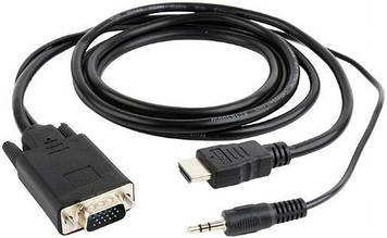 Перехідник Cablexpert HDMI / VGA / audio 3m Black (A-HDMI-VGA-03-10)