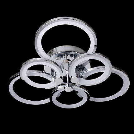 Світлодіодна люстра срібло кільця з пультом керування 168W DIMMER 3000-6000 H130*L600*W550, фото 1