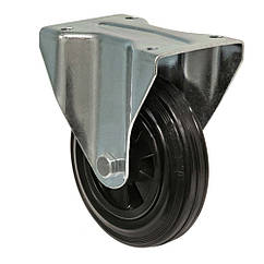 Колесо 3207-N-080-P, Ø 80 мм, серія 32 Norma, колесо неповоротне з кронштейном, гумове колесо на візок, колесо на стелаж