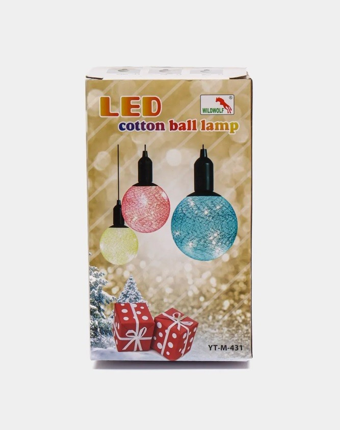 Світильник на батарейках 3хААА новорічний Led Cotton Ball Lamp - фото 3 - id-p1846090761