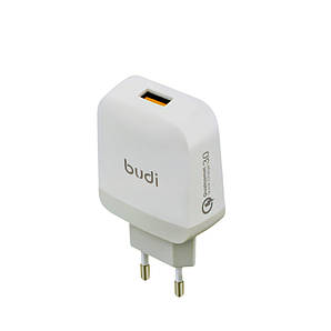 M8J940QE(AC940QEW) - Home Charger Budi 1 USB 3.6A with QC3.0 EU plug White