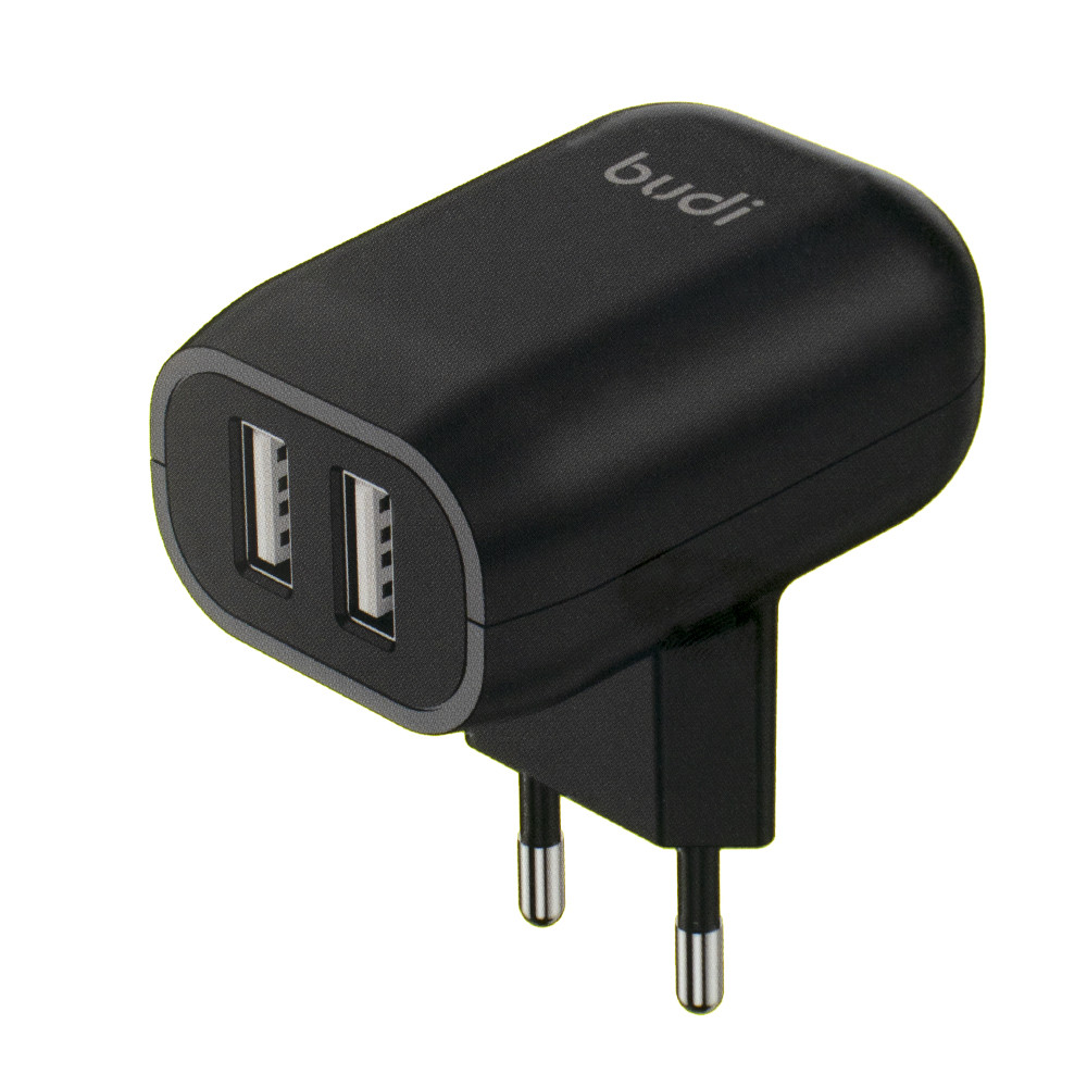 AC339E - Budi Home Charger 12W 2 USB Black