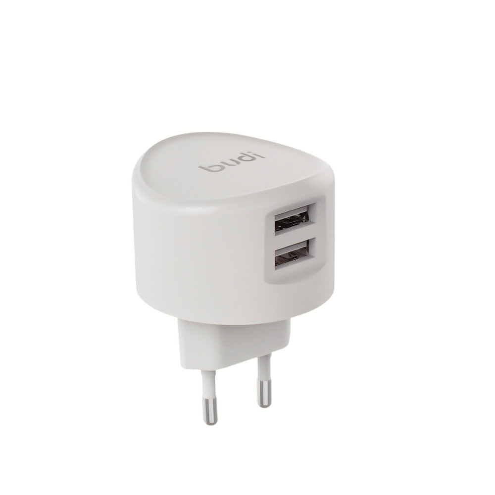 M8J323E - Home Charger Budi 2 USB home charger with UK plug White