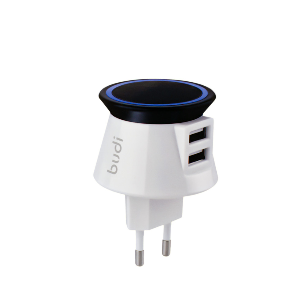 M8J305E - Home Charger Budi 2 USB 2.4A with stand White