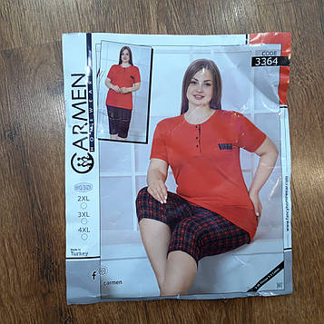 Жіноча піжама-двійка(футболка та бриджі)"CARMEN"Туреччина Art: 3364