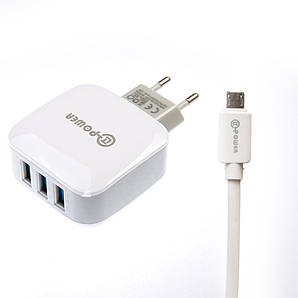 ЗЗП QLT-POWER HUS-1 Micro, 3 USB White