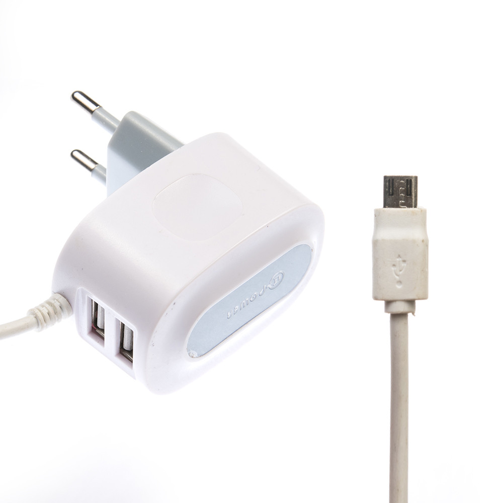 СЗУ QLT-POWER HXUT-2 Micro, 2 USB White