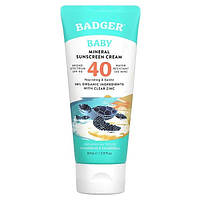 Badger Company, Детский минеральный солнцезащитный крем, SPF 40, ромашка и календула, 87 мл.