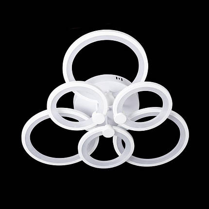 Світлодіодна люстра-кільця біла з пультом керування 168 W DIMMER 3000-6000 H130*L780*W570, фото 1