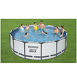 Каркасний басейн Bestway 5612X (427х122 см) з картриджним фільтром, тентом та сходами, фото 3