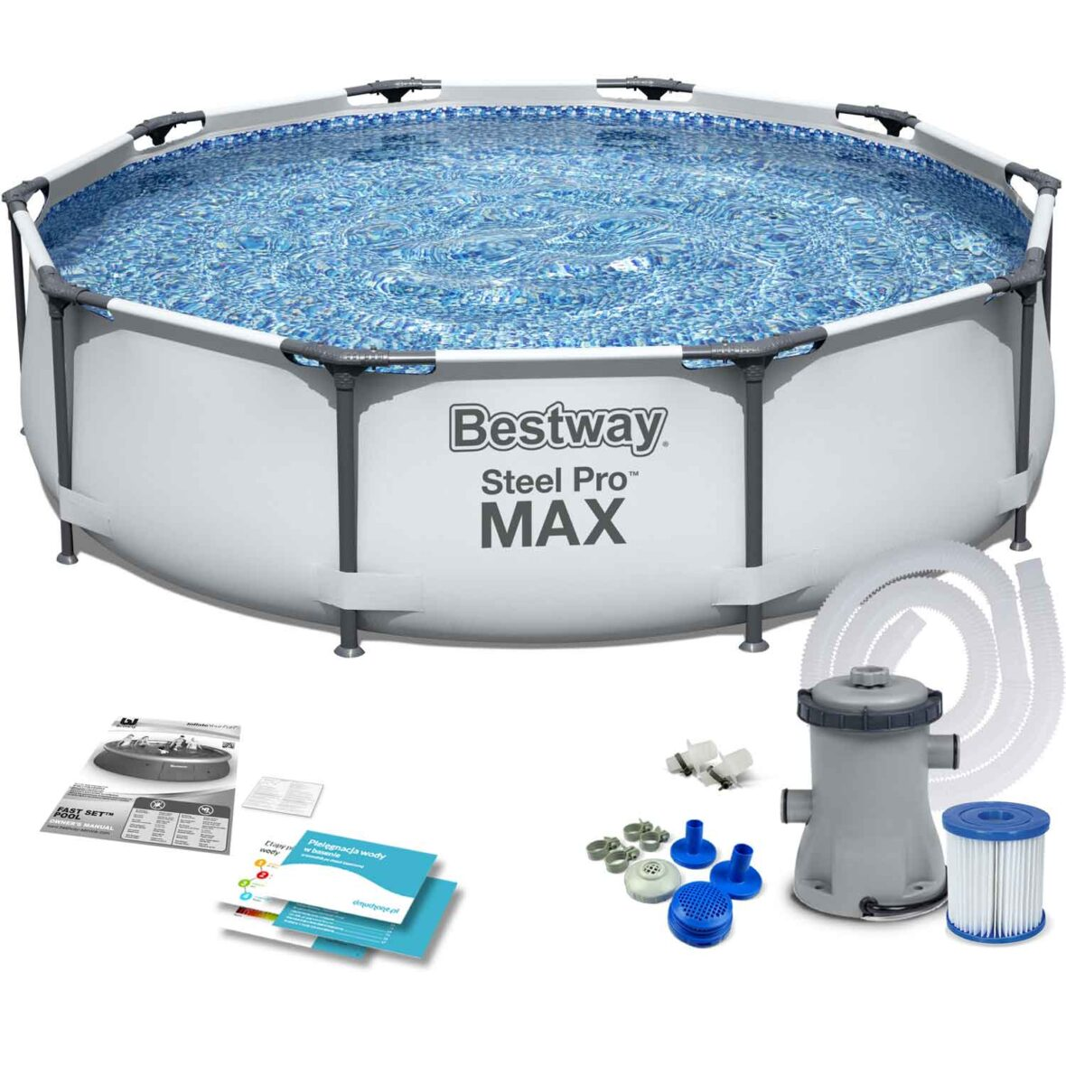 Каркасний басейн з фільтром Bestway Steel Pro MAX 305х76 см 56408