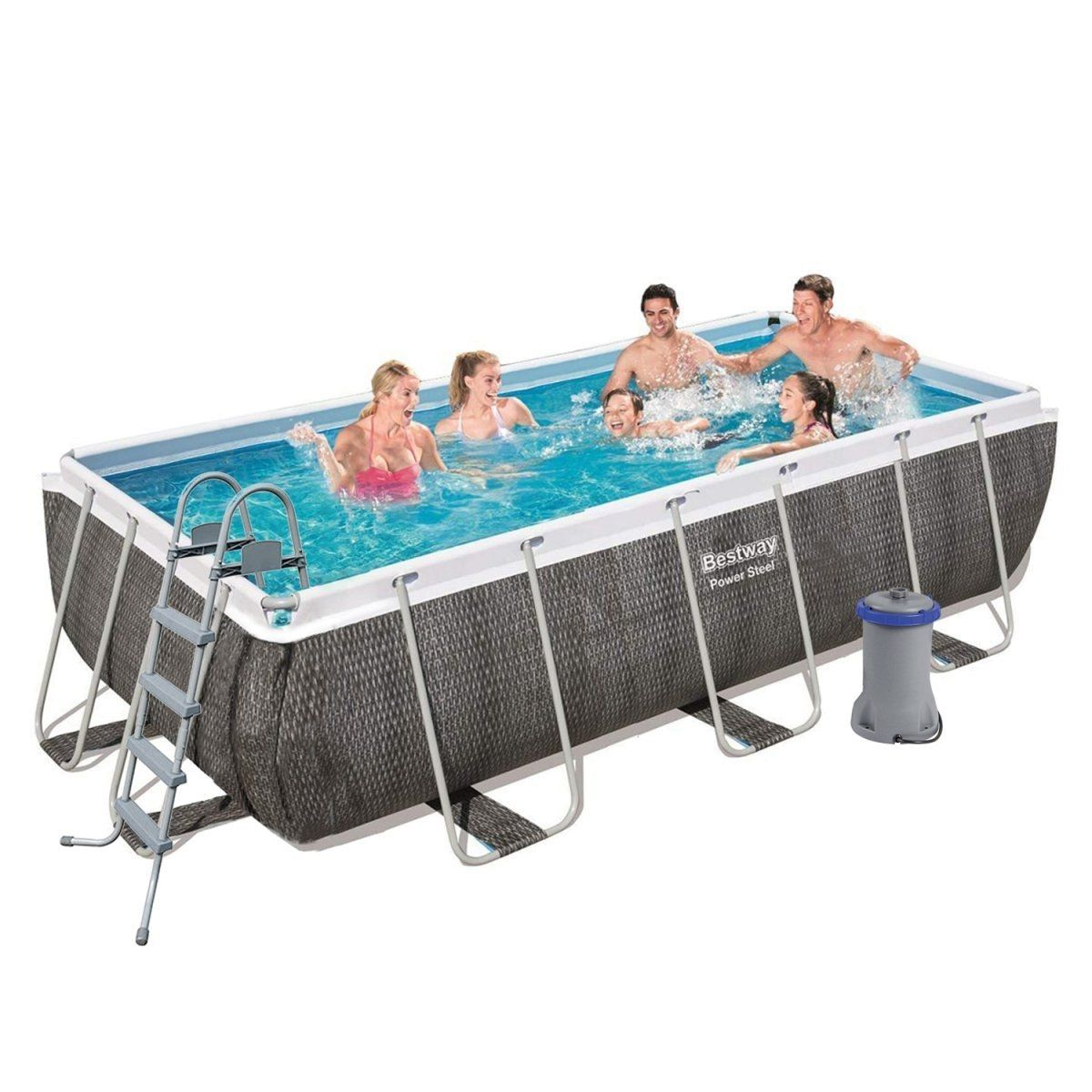 Каркасний басейн Bestway 56722 (412х201х122 см) з картриджним фільтром та сходами