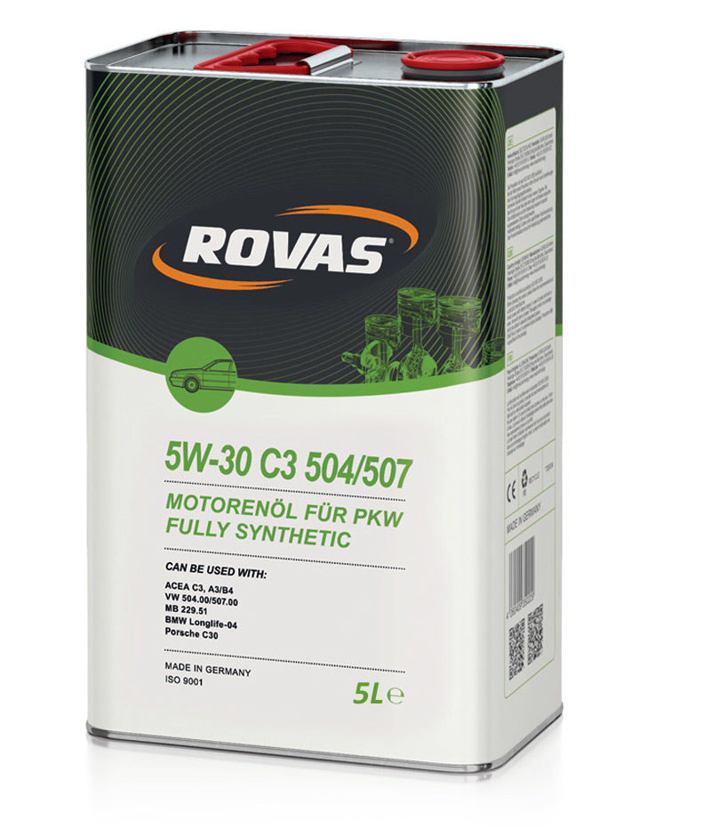 Синтетична моторна олива Rovas 5W-30 C3 504/507 5 л