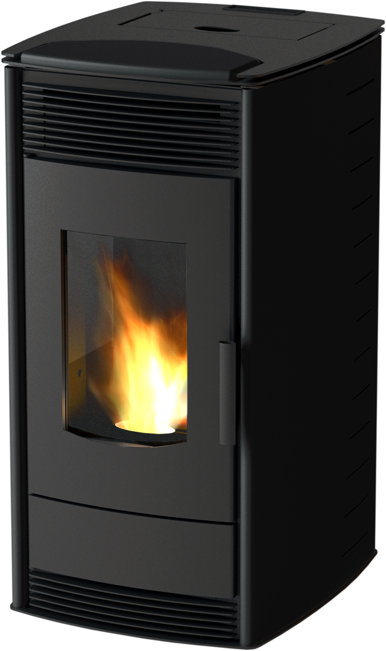 Опалювальна пелетна піч-камін з водяним контуром MBS Thermo PELLET чорна — 18 кВт, фото 1