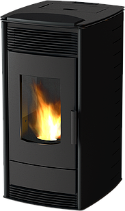 Піч на деревних пелетах із водяним контуром MBS Thermo PELLET чорна — 12 кВт