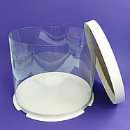 Коробка тубус для торта з картонною кришкою 20х15 см, фото 3