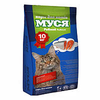 Муся сухой корм для взрослых котов с рыбой 10 кг