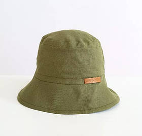 Дитяча літня панама із льону повністю натуральна 100% бавовна Classik 38-42 (3-6 місяців) MagBaby Хакі