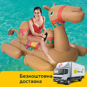 Надувний плотик для плавання Верблюд BW 41125 (з ручками, ремкомплект, 221-132 см) | Надувна платформа