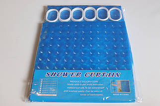 Шторка для ванной силіконова 3D 180*180 см 3D blue, фото 3