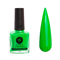 Лак-краска для стемпинга Saga Professional Stamping Paint - Neon №4, без липкого слоя, зеленый, 8 мл