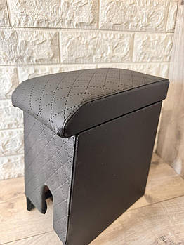 Підлокітник Mile шкірозамінник у ромбах Чорний (KG-8081)